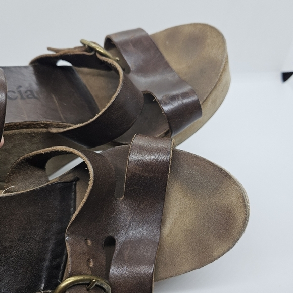 Pedro Garcia brown leather Tex wedge platform sandals EU 39.5 - Picture 11 of 12